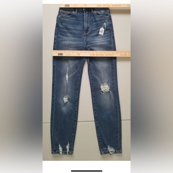 STRADIVARIUS MOM SLIM WOMEN'S BLUE JEANS DENIM SIZE 2 #815 - Picture 4 of 7